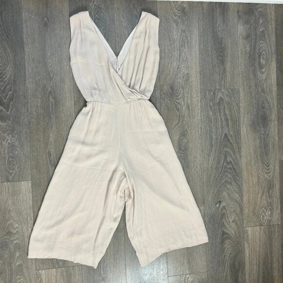 Babaton Aritzia Maximillian Jumpsuit Wide Leg Crop Denude Beige Taupe Size XS - Picture 12 of 15